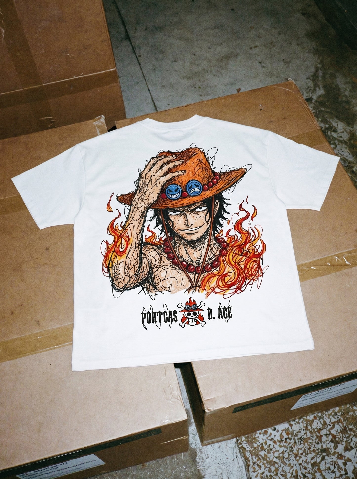 AMIYRO - Oversized PORTGAS  D. ACE  T-Shirt